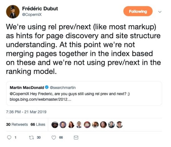 Tweet by Frédéric Dubut on rel prev next