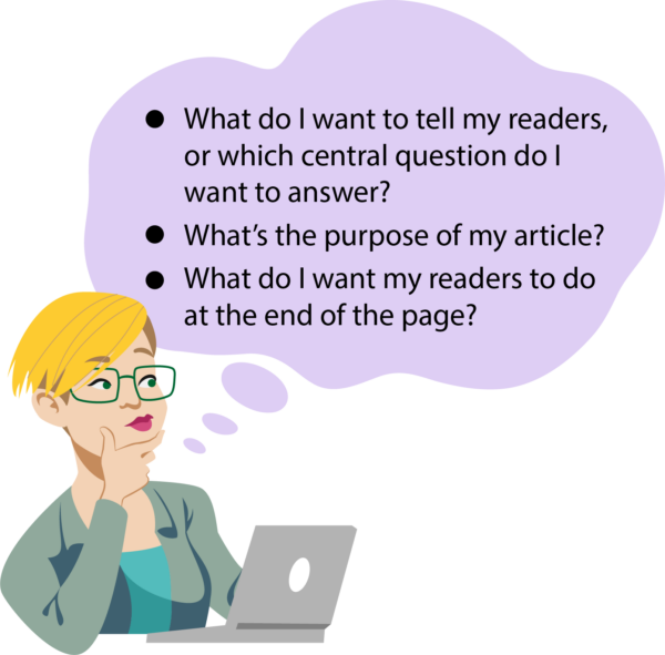Image depicts a woman on a laptop thinking. A speech bubble floats above her head, asking the same question as in the text.